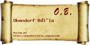 Obendorf Béla névjegykártya